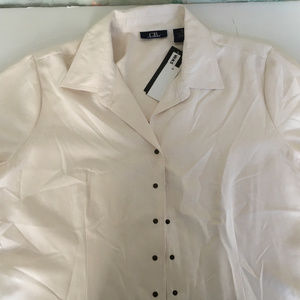 long sleeve small snap button faux suede blouse